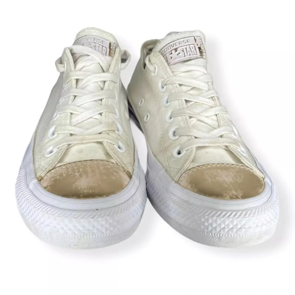 Converse All Star Low Women's Size 6 White + Distressed Rose Gold Sneakers Shoes - Picture 10 of 10